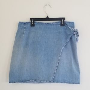 Vintage Ralph Lauren country denim wrap mini skirt
